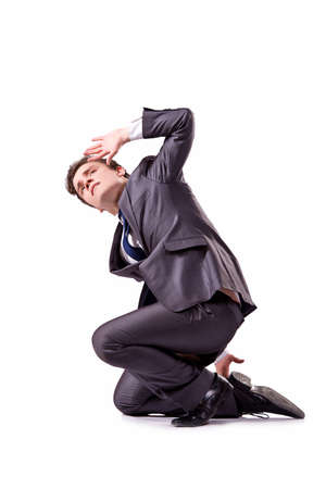 Funny businessman isolated on the white backgroundの写真素材