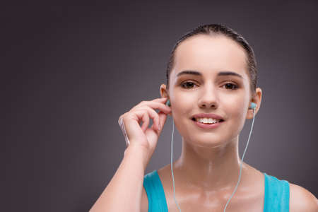 Young woman doing sports in sport concept