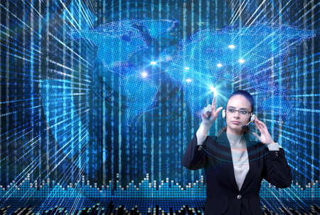 Businesswoman in global business conceptの写真素材
