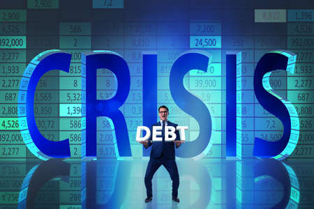 Businessman in crisis business conceptの写真素材