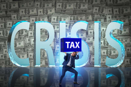 Businessman in crisis business conceptの写真素材