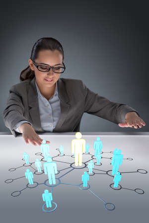 Woman in social networks conceptの写真素材