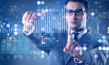 Man in stock trading business concept