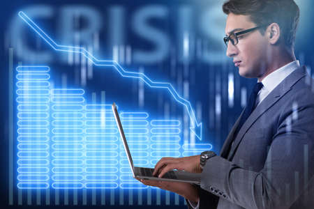 Businessman in crisis business conceptの写真素材