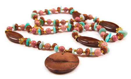 Jewellery necklace isolated on white backgroundの写真素材