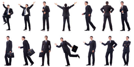 Collage of businessman isolated on whiteの写真素材