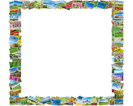 Frame made of various nature photos