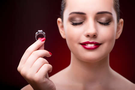 Young beautiful woman in beauty fashion conceptの写真素材