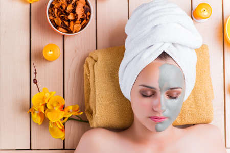 Young woman in spa health conceptの写真素材