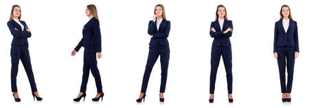 Businesswoman in suit isolated on whiteの写真素材