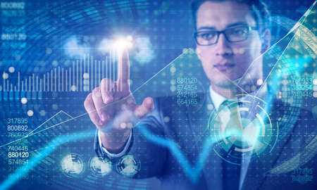 Man in stock trading business concept