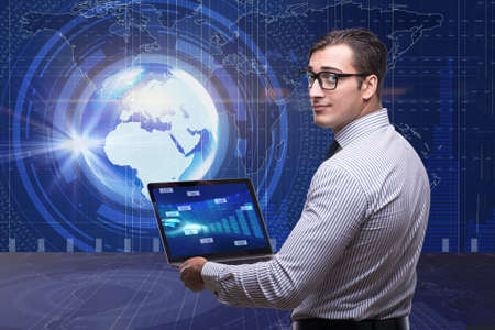 Businessman in stock exchange trading concept