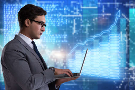 Businessman in stock exchange trading concept