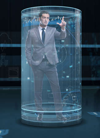 Businessman in modern business conceptの写真素材