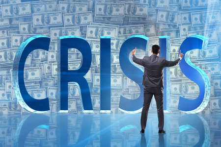Businessman in crisis business conceptの写真素材