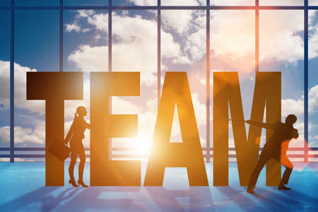 Teamwork concept with the word teamの写真素材