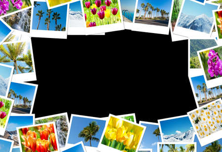 Frame made of various nature photosの写真素材