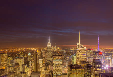 New York - DECEMBER 20, 2013: View of Lower Manhattan on December 20 in New York, USA. New York has one of the best night viewsのeditorial素材