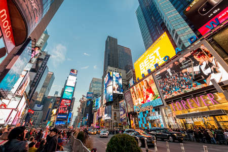 New York - DECEMBER 22, 2013: Times Square on December 22 in USA, New York. Times Square is the most popular tourist spot in New Yorkのeditorial素材