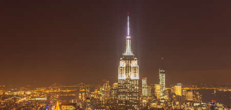 View of New York Manhattan during sunset hours