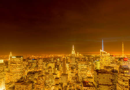 New York - DECEMBER 20, 2013: View of Lower Manhattan on December 20 in New York, USA. New York has one of the best night viewsのeditorial素材