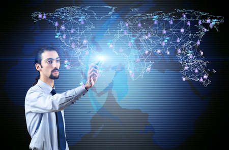 Man in social networks concept