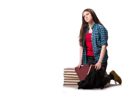 Young student preparing for school examsの写真素材