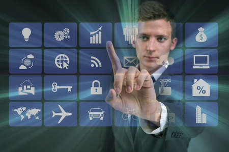 Businessman in modern business concept