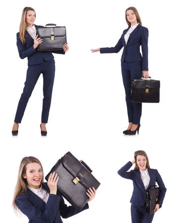Businesswoman in suit isolated on whiteの写真素材