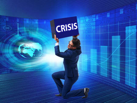 Businessman in crisis business concept