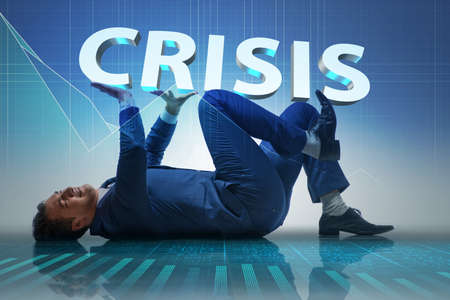 Businessman in crisis business conceptの写真素材