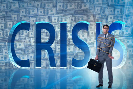 Businessman in crisis business conceptの写真素材