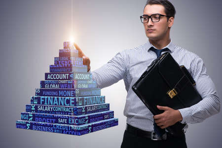Businessman in ponzi scheme concept