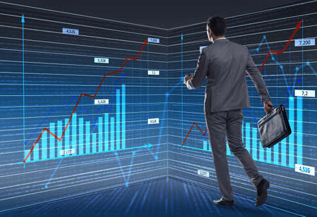 Businessman walking in business concept