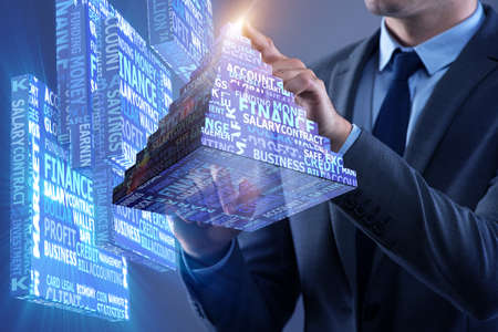 Businessman in ponzi scheme conceptの写真素材