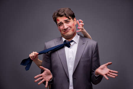 Man in funny romantic conceptの写真素材