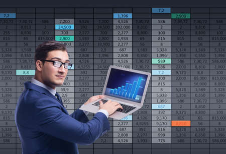 Businessman trader in stock exchange concept