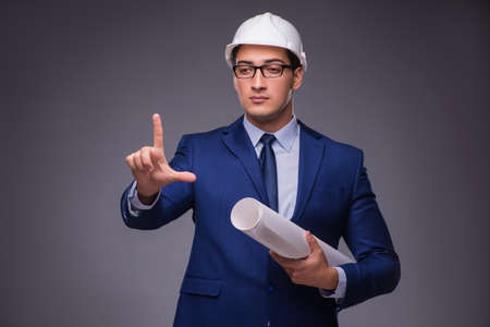 Young architect in industrial concept