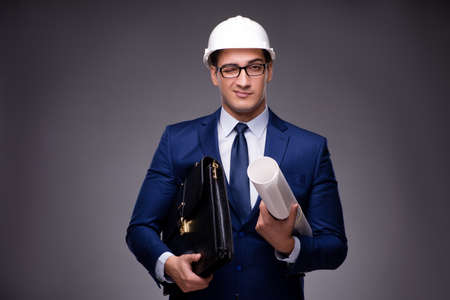 Young architect in industrial concept