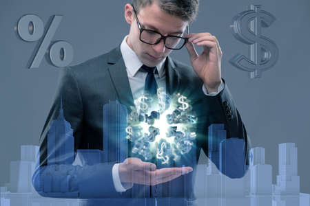 Businessman and dollar in business conceptの写真素材