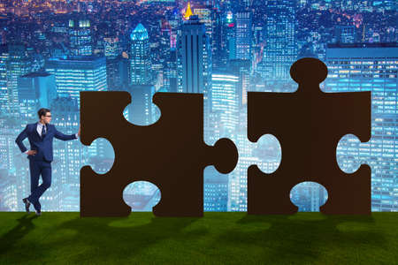 Business concept of puzzles for teamwork