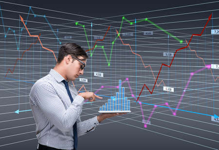 Businessman trader in stock exchange concept