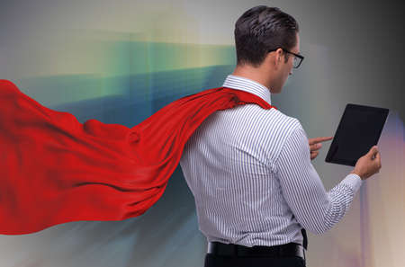 Man in red cover protecting city