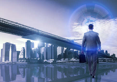 Businessman in global business concept