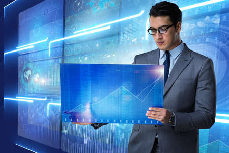 Businessman in stock exchange trading concept