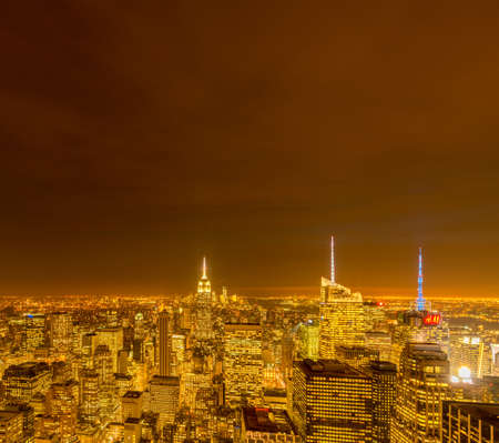 New York - DECEMBER 20, 2013: View of Lower Manhattan on December 20 in New York, USA. New York has one of the best night viewsのeditorial素材