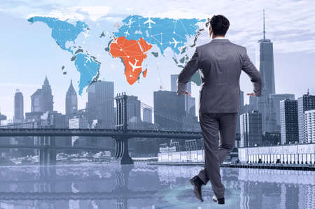 Busienssman in world transportation conceptの写真素材