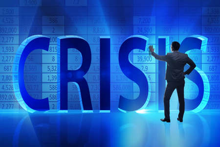 Businessman in crisis business conceptの写真素材