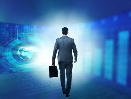 Businessman walking away from the cameraの写真素材