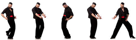 Spanish dancer in various poses on white